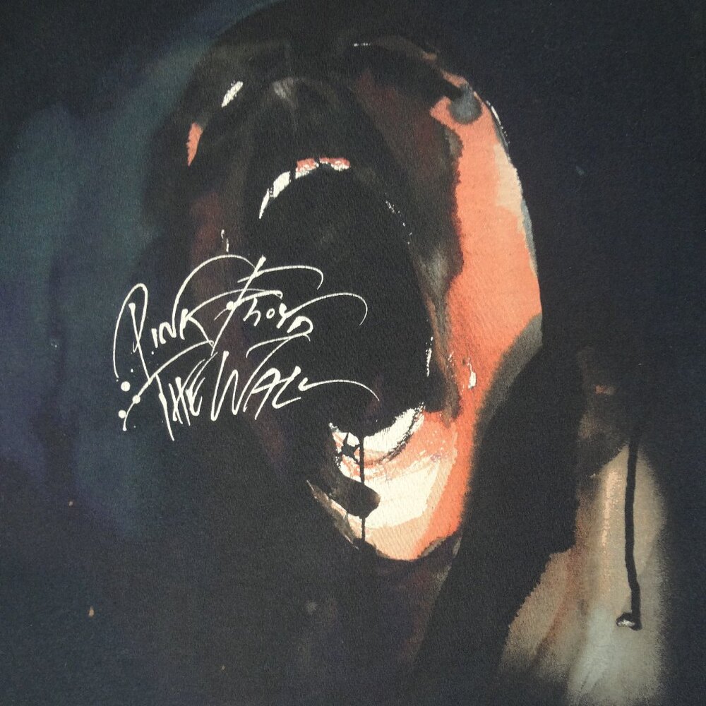 PINK FLOYD THE WALL TOUR Gerald Scarfe SCREAM - MEDIUM NAVY BLUE T-SHIRT K539